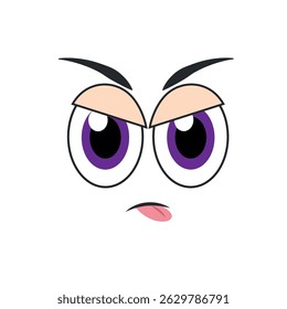 Angry cartoon face vector. Vector illustration