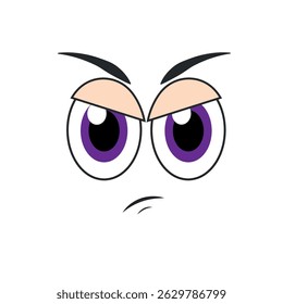 Angry cartoon face vector. Vector illustration