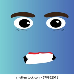 Angry cartoon facial expression design, Vector illustration