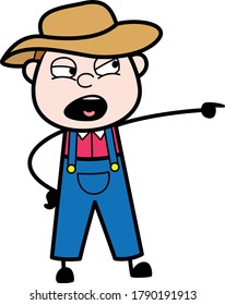 Angry Cartoon Farmer Shouting Design