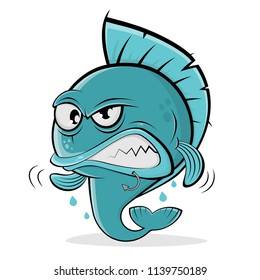 angry cartoon fish