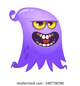 Angry cartoon flying monster. Vector illustration