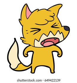 angry cartoon fox