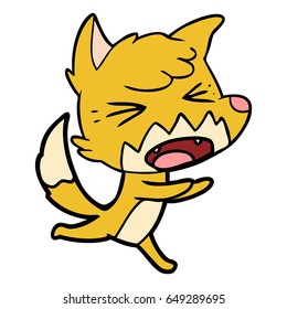angry cartoon fox running