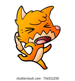 angry cartoon fox running