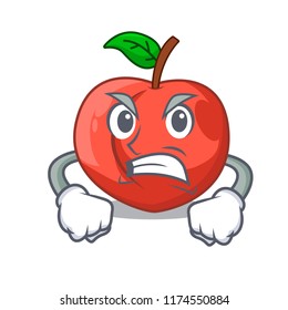Angry cartoon fresh sweet nectarines in the garden