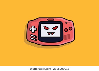 Angry Cartoon Game Console Device vector illustration. Gaming Mascot and technology gaming objects icon concept. Game controller or game console vector design. Gaming mascot logo.