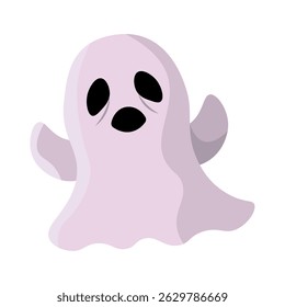 Angry cartoon ghost face. Vector illustration