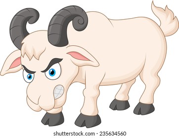 Angry cartoon goat