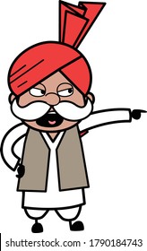 Angry Cartoon Haryanvi Old Man Shouting