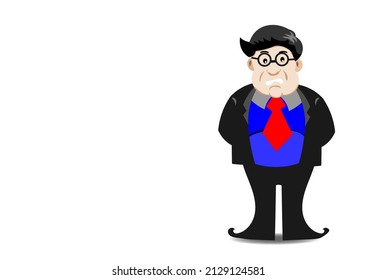 An angry cartoon isolated over white, copy space ready