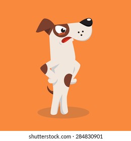 Angry Cartoon Jack Russel Dog. Vector Illustration