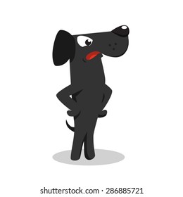 Angry Cartoon labrador dog. Vector illustration