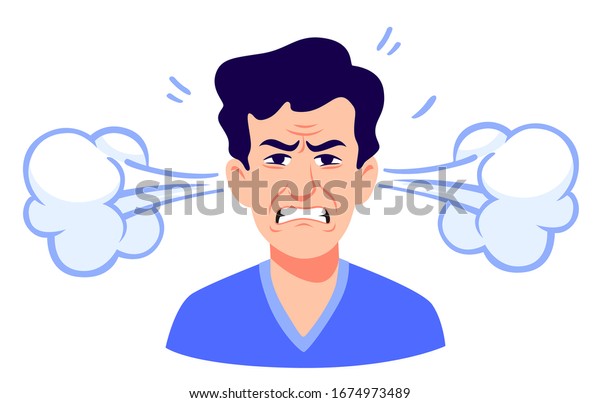 Angry Cartoon Man Steam Coming Out Stock Vector (Royalty Free) 1674973489