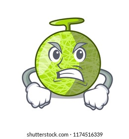 Angry cartoon melon sweet fruit in the market