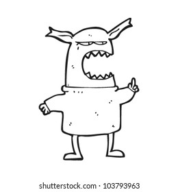 angry cartoon monster