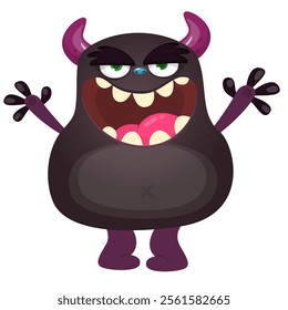 Angry cartoon monster character design. Vector illustration isolated.