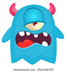 Angry cartoon monster character design. Vector illustration isolated.