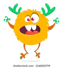 Angry cartoon monster creature. Halloween. Vector isolated