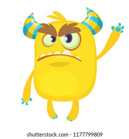 Angry cartoon monster design. Halloween vector illustration 