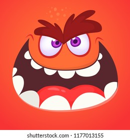 Angry Cartoon Monster Face Vector Halloween Stock Vector (Royalty Free ...