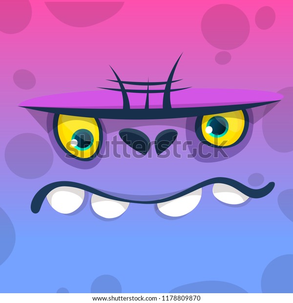 Angry Cartoon Monster Face Vector Halloween Stock Vector Royalty Free 1178809870