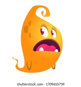 Angry cartoon monster screaming. Yelling angry monster expression. Halloween vector illustration
