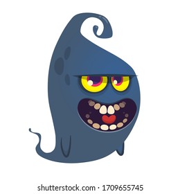 Angry cartoon monster screaming. Yelling angry monster expression. Halloween vector illustration
