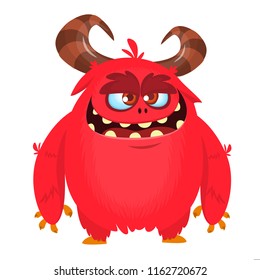 Angry cartoon monster. Vector Halloween monster character.  