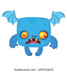 Angry cartoon monster. Vector Halloween illustration