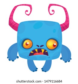 Angry cartoon monster. Vector Halloween illustration