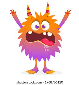 Angry cartoon monster. Vector Halloween illustration isolated