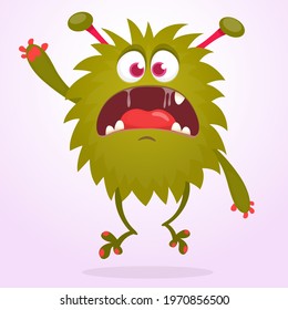 Angry cartoon monster. Vector Halloween illustration isolated