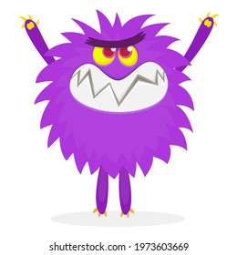 Angry cartoon monster. Vector Halloween illustration isolated