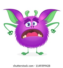 Angry cartoon monster. Vector illustration for Halloween