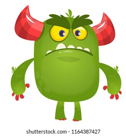 Angry cartoon monster. Vector illustration