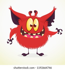 Angry cartoon monster. Vector illustration