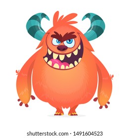 Angry cartoon monster. Vector illustration