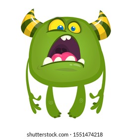 Angry cartoon monster. Vector illustration of cute monster. Halloween design