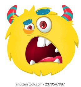 Angry cartoon monster. Vector illustration isolated