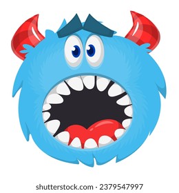 Angry cartoon monster. Vector illustration isolated