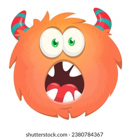 Angry cartoon monster. Vector illustration isolated