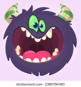 Angry cartoon monster. Vector illustration isolated