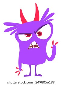 Angry cartoon monster. Vector illustration for Halloween.