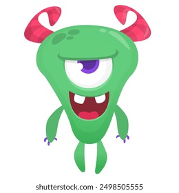 Angry cartoon monster. Vector illustration for Halloween.