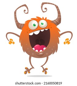 Angry cartoon monster. Vector isolated