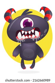 Angry cartoon monster. Vector isolated
