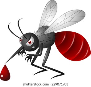 Angry cartoon mosquito 