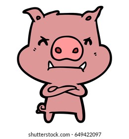 angry cartoon pig