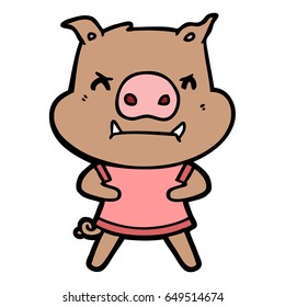 angry cartoon pig